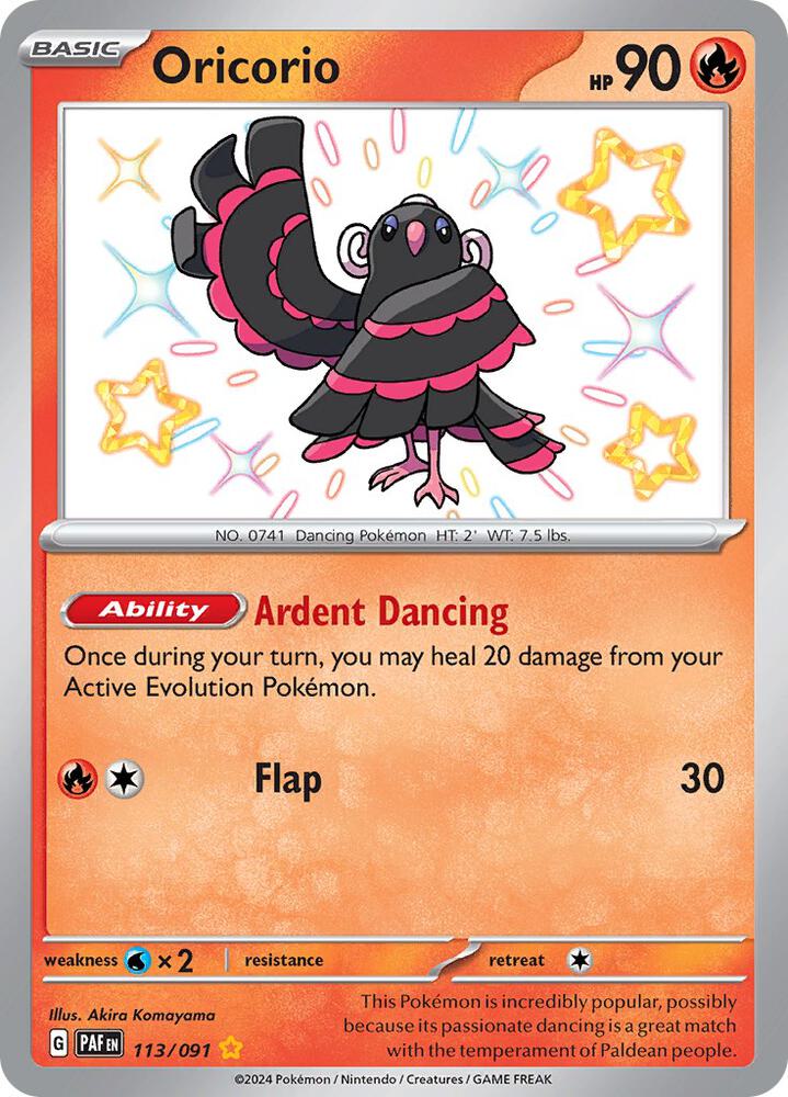 Oricorio 113/091 Holofoil — Paldean Fates Pokémon card