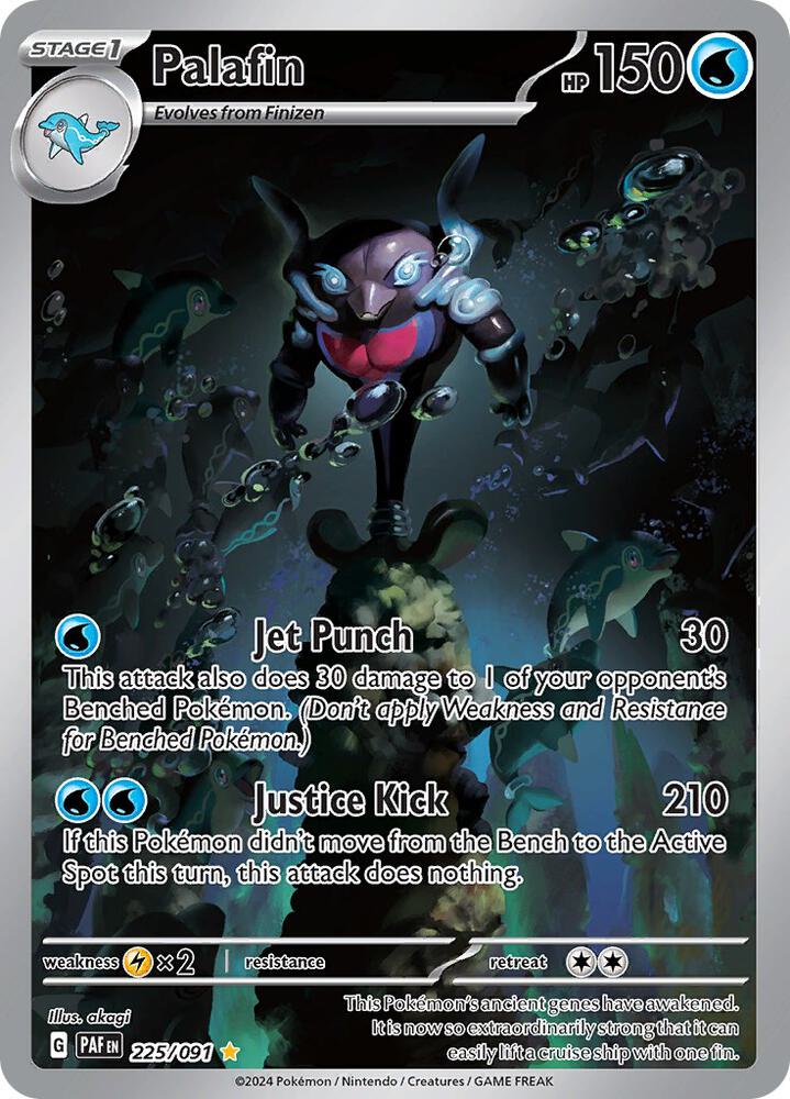 Palafin 225/091 Holofoil, Paldean Fates Pokémon card