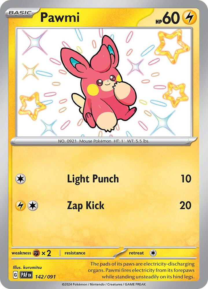 Pokemon - Paldean Fates - Pawmi - 142/091 - Holofoil