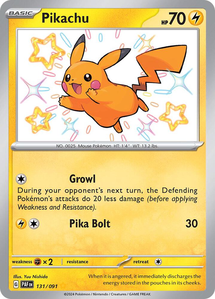 Pikachu 131/091 Holofoil — Paldean Fates Pokémon card