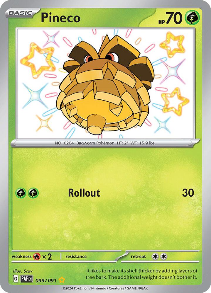 Pineco 099/091 Holofoil — Paldean Fates Pokémon card