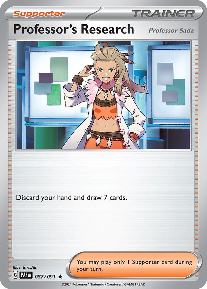 Professor's Research 087/091 Holofoil, Paldean Fates Pokémon card
