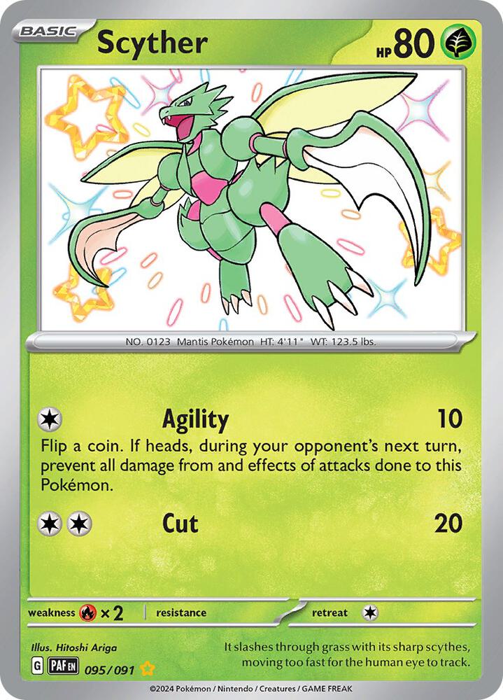Scyther 095/091 Holofoil — Paldean Fates Pokémon card