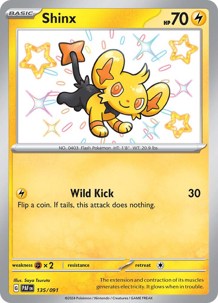 Shinx 135/091 Holofoil — Paldean Fates Pokémon card