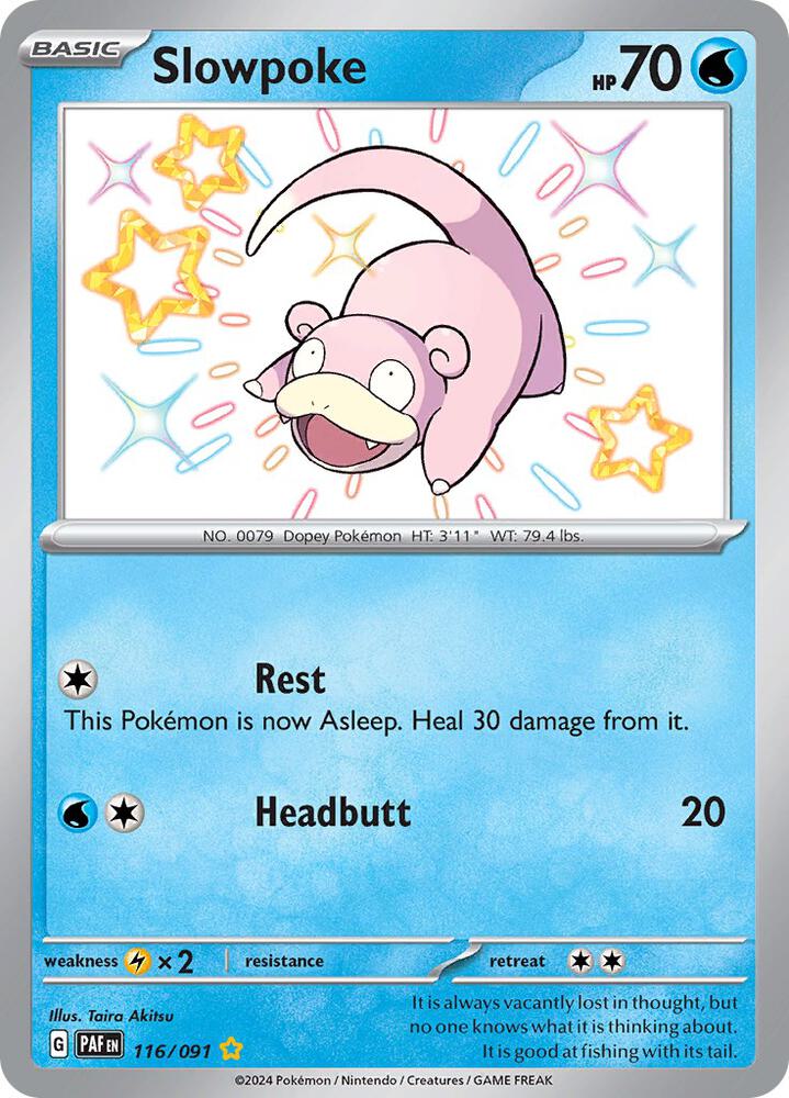 Slowpoke 116/091 Holofoil — Paldean Fates Pokémon card