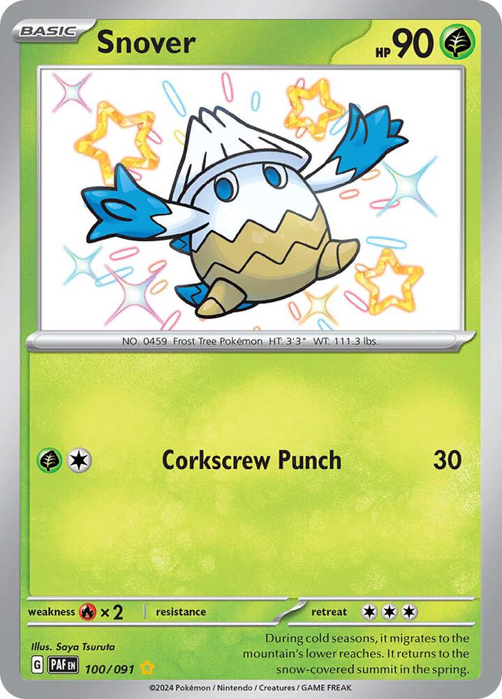 Snover 100/091 Holofoil — Paldean Fates Pokémon card