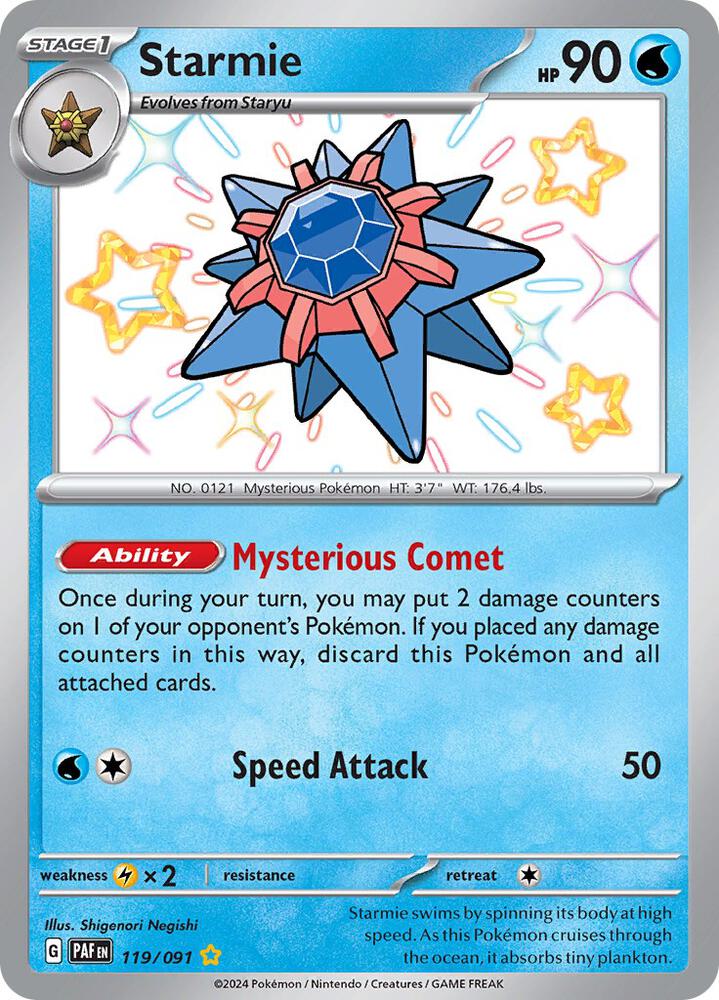 Starmie 119/091 Holofoil — Paldean Fates Pokémon card