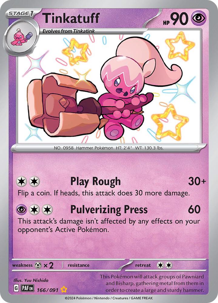 Tinkatuff 166/091 Holofoil, Paldean Fates Pokémon card