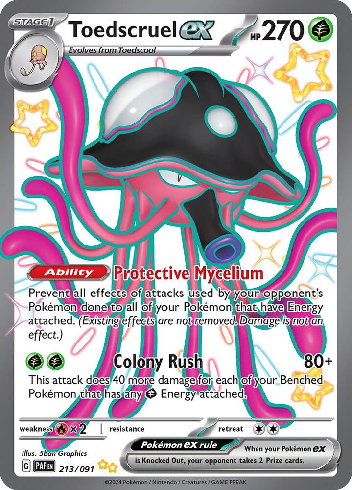 Toedscruel ex 213/091 Holofoil, Paldean Fates Pokémon card