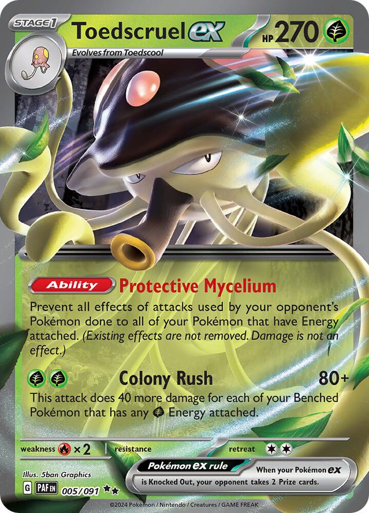 Toedscruel ex 005/091 Holofoil — Paldean Fates Pokémon card