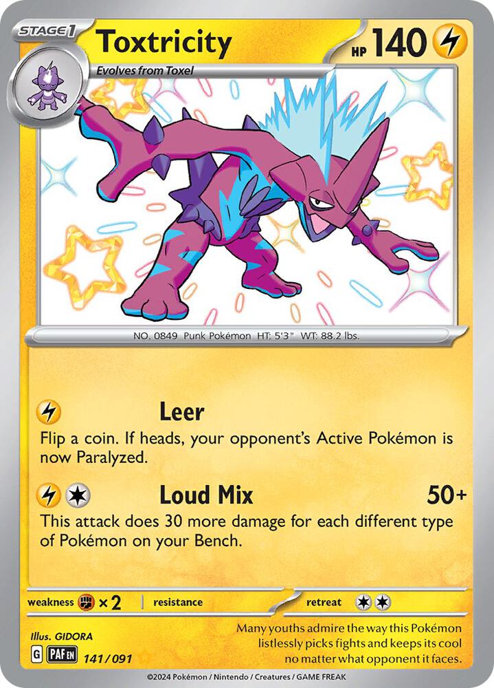Toxtricity 141/091 Holofoil — Paldean Fates Pokémon card