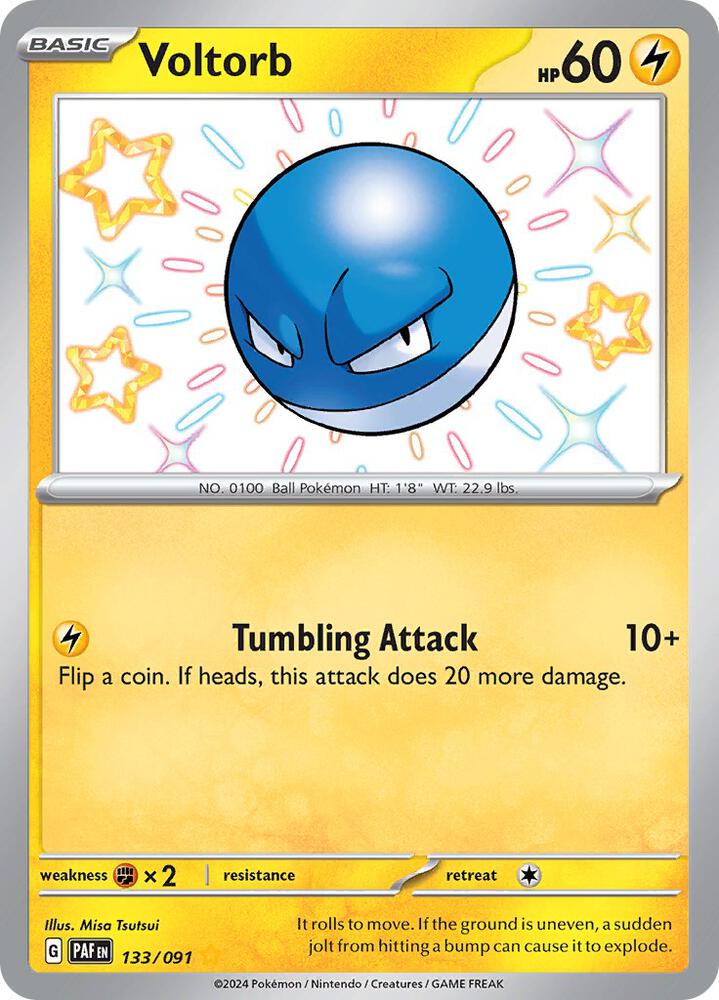 Voltorb 133/091 Holofoil — Paldean Fates Pokémon card