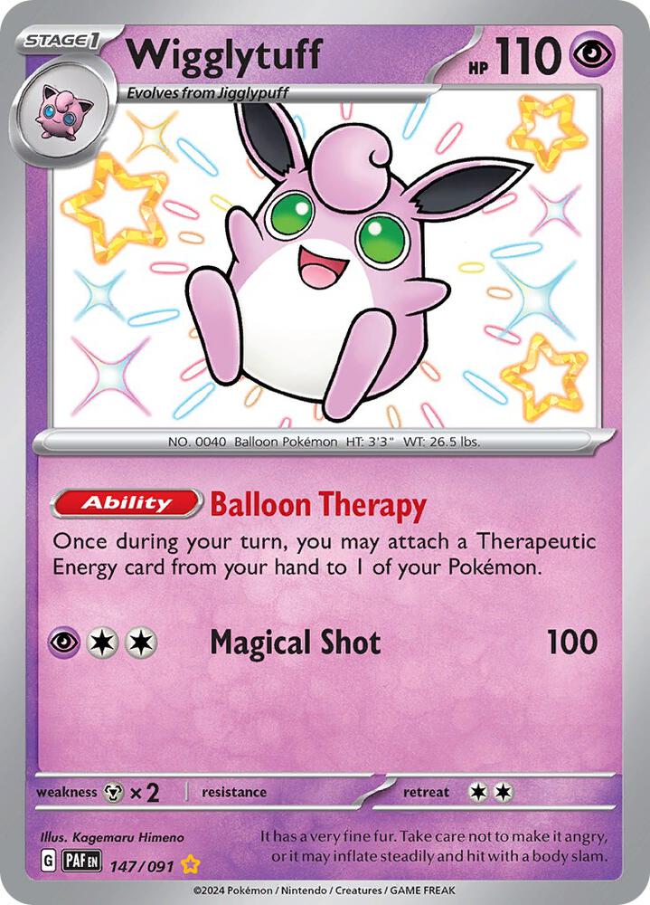 Wigglytuff 147/091 Holofoil, Paldean Fates Pokémon card