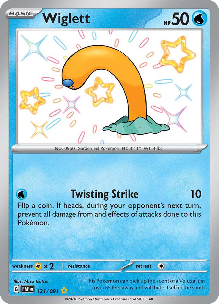 Wiglett 121/091 Holofoil — Paldean Fates Pokémon card