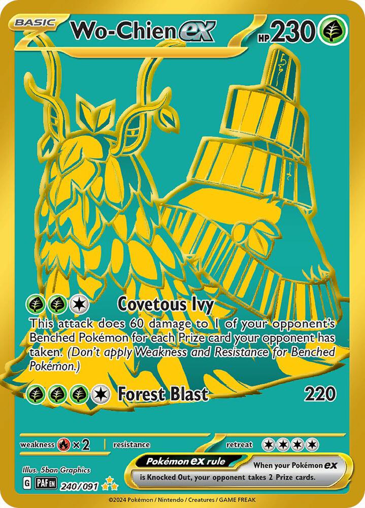Wo-Chien ex 240/091 Holofoil, Paldean Fates Pokémon card