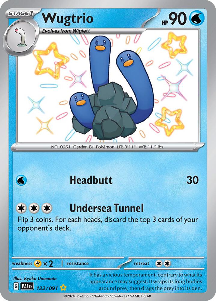 Wugtrio 122/091 Holofoil — Paldean Fates Pokémon card