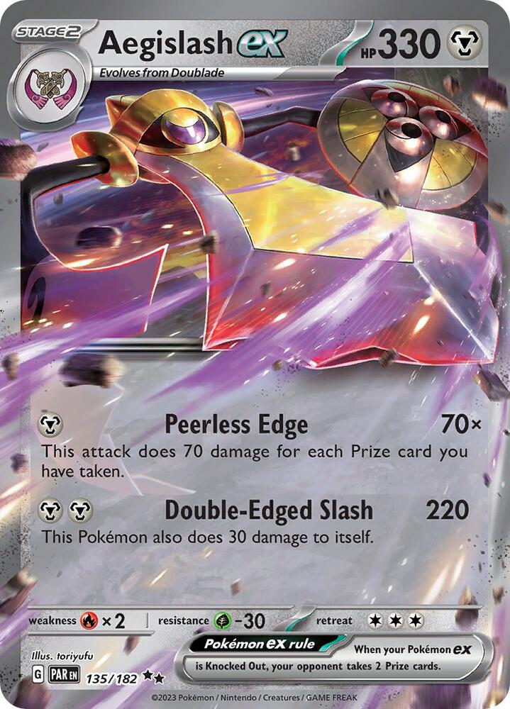 Aegislash ex 135/182 Holofoil, Paradox Rift Pokémon card