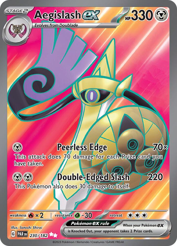 Aegislash ex 230/182 Holofoil, Paradox Rift Pokémon card