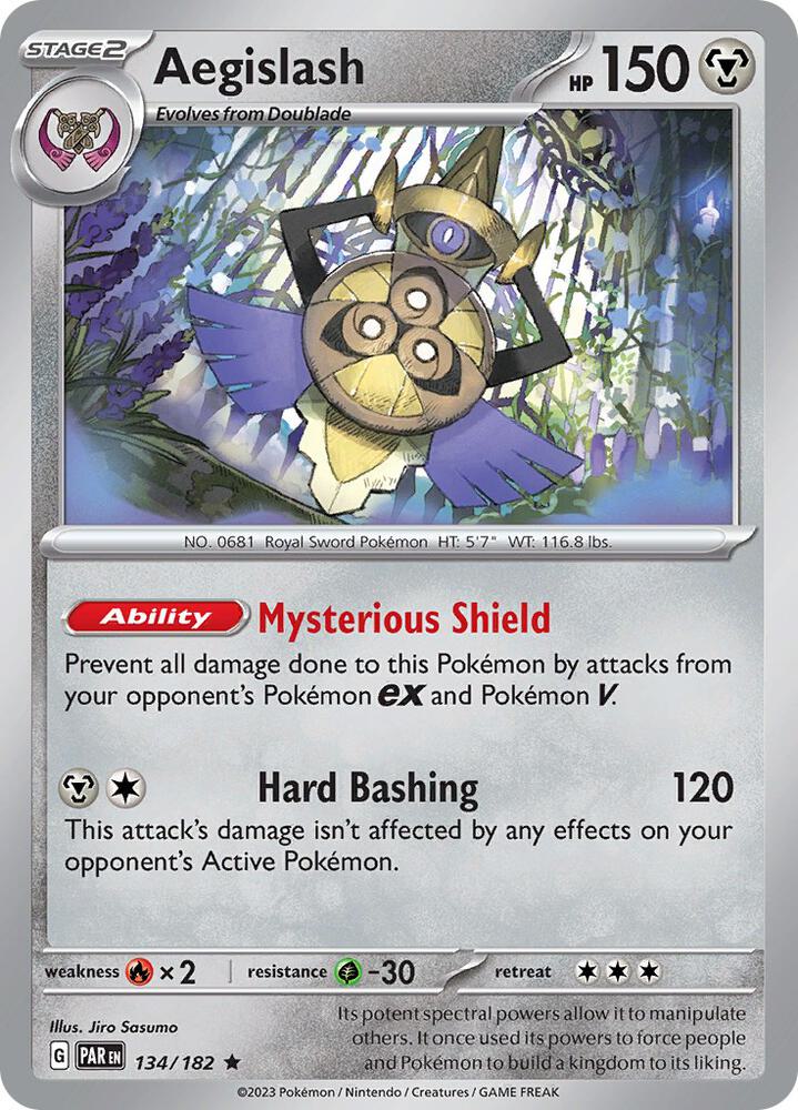 Aegislash 134/182 Reverse Holofoil, Paradox Rift Pokémon card