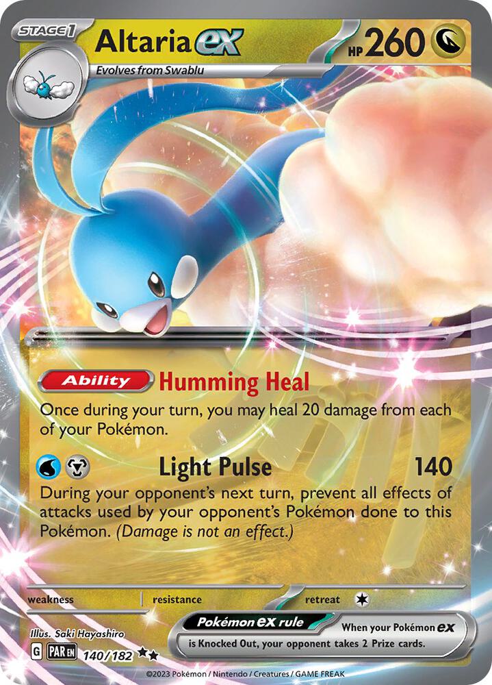 Altaria ex 140/182 Holofoil, Paradox Rift Pokémon card