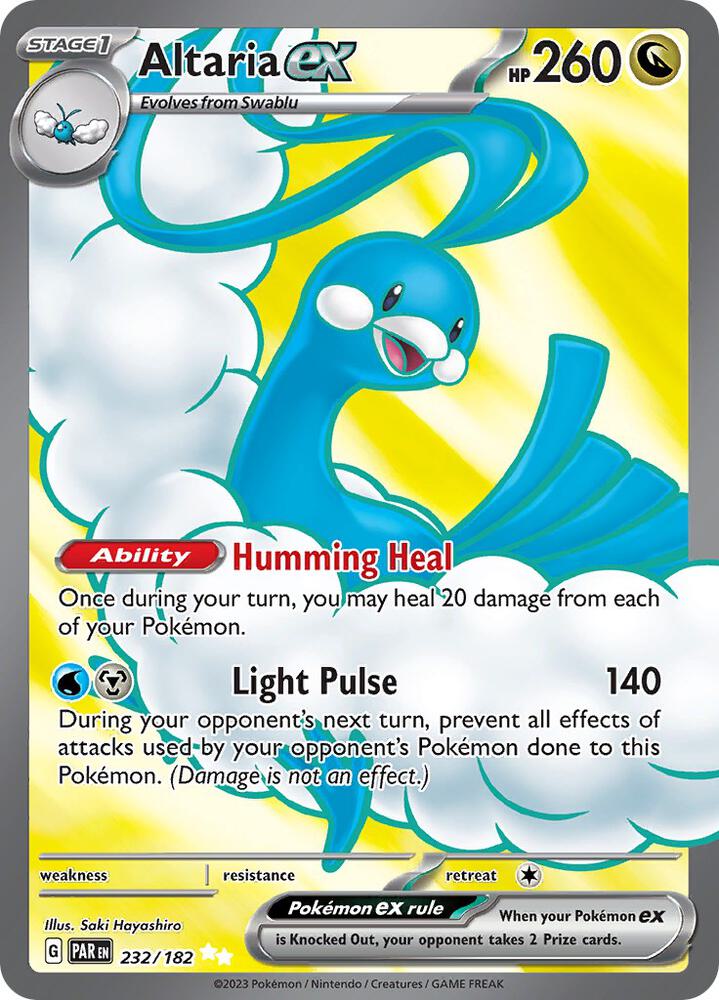 Altaria ex 232/182 Holofoil, Paradox Rift Pokémon card