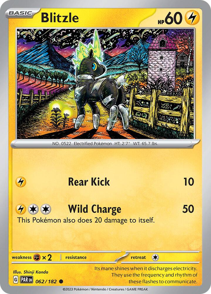 Blitzle 062/182, Paradox Rift Pokémon card