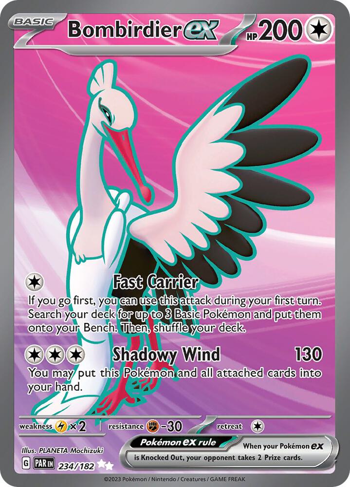 Bombirdier ex 234/182 Holofoil, Paradox Rift Pokémon card