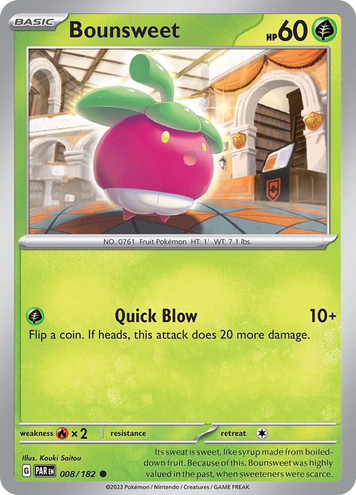 Bounsweet 008/182, Paradox Rift Pokémon card