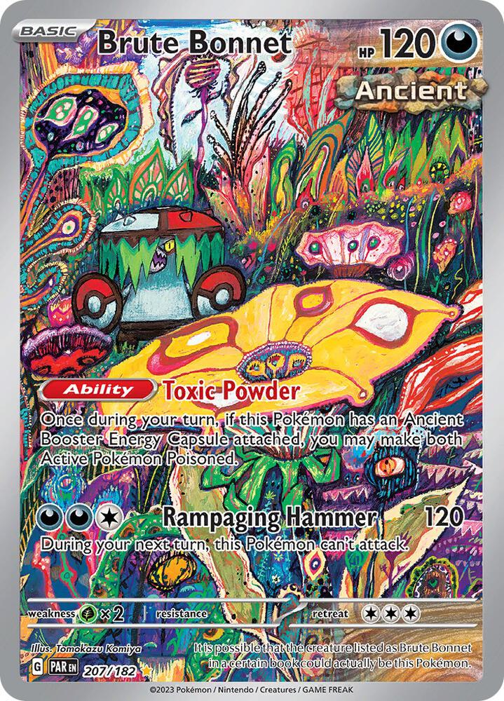 Brute Bonnet 207/182 Holofoil, Paradox Rift Pokémon card