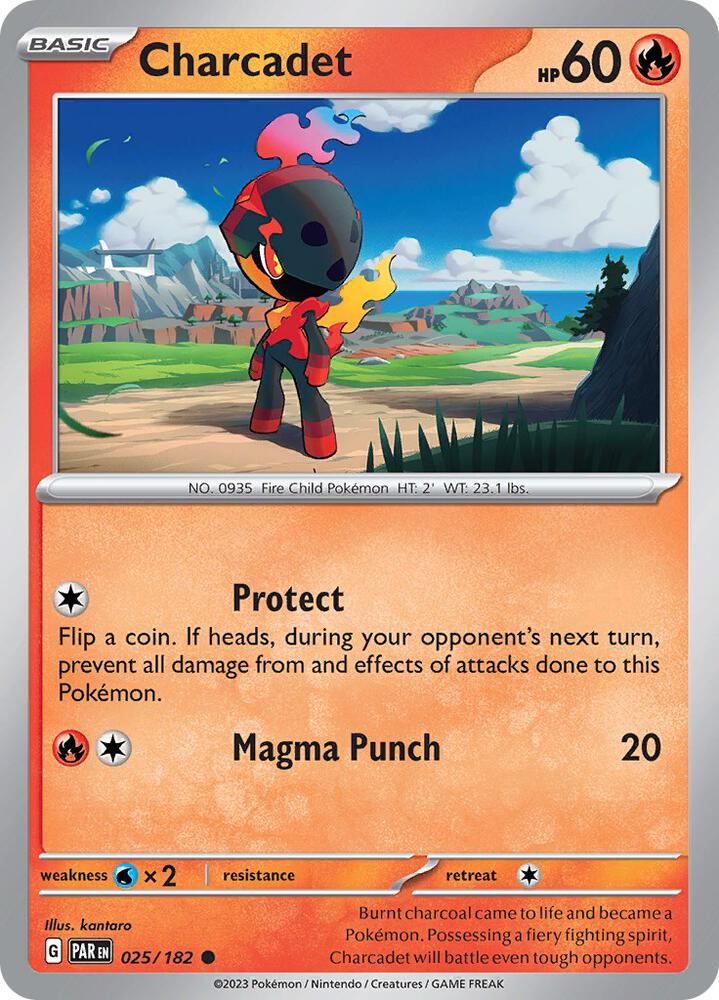 Charcadet 025/182 Reverse Holofoil, Paradox Rift Pokémon card