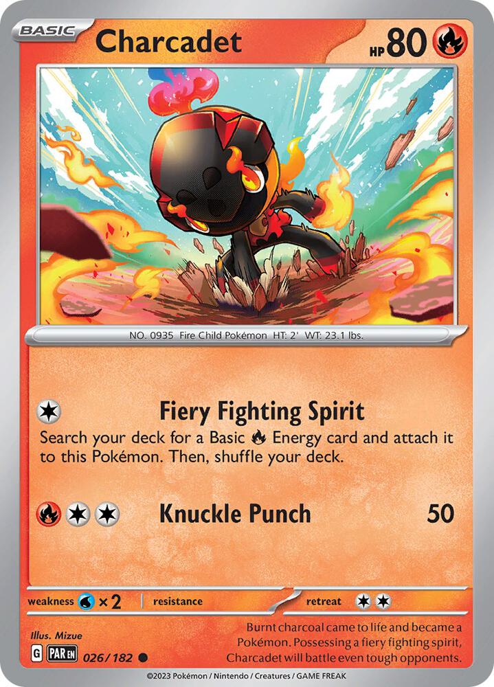 Charcadet 026/182 Reverse Holofoil, Paradox Rift Pokémon card
