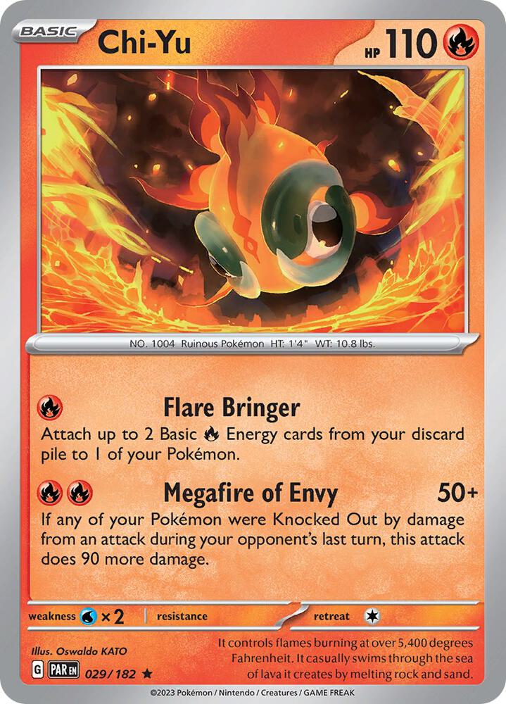 Chi-Yu 029/182 Holofoil, Paradox Rift Pokémon card