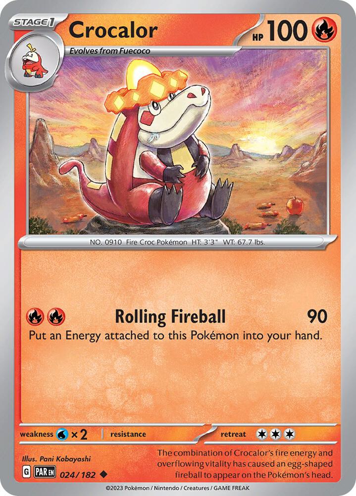 Crocalor 024/182, Paradox Rift Pokémon card