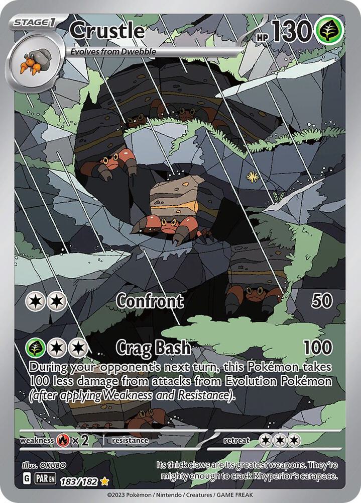 Crustle 183/182 Holofoil, Paradox Rift Pokémon card