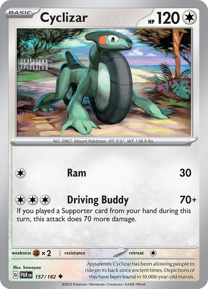 Cyclizar 157/182 Reverse Holofoil, Paradox Rift Pokémon card
