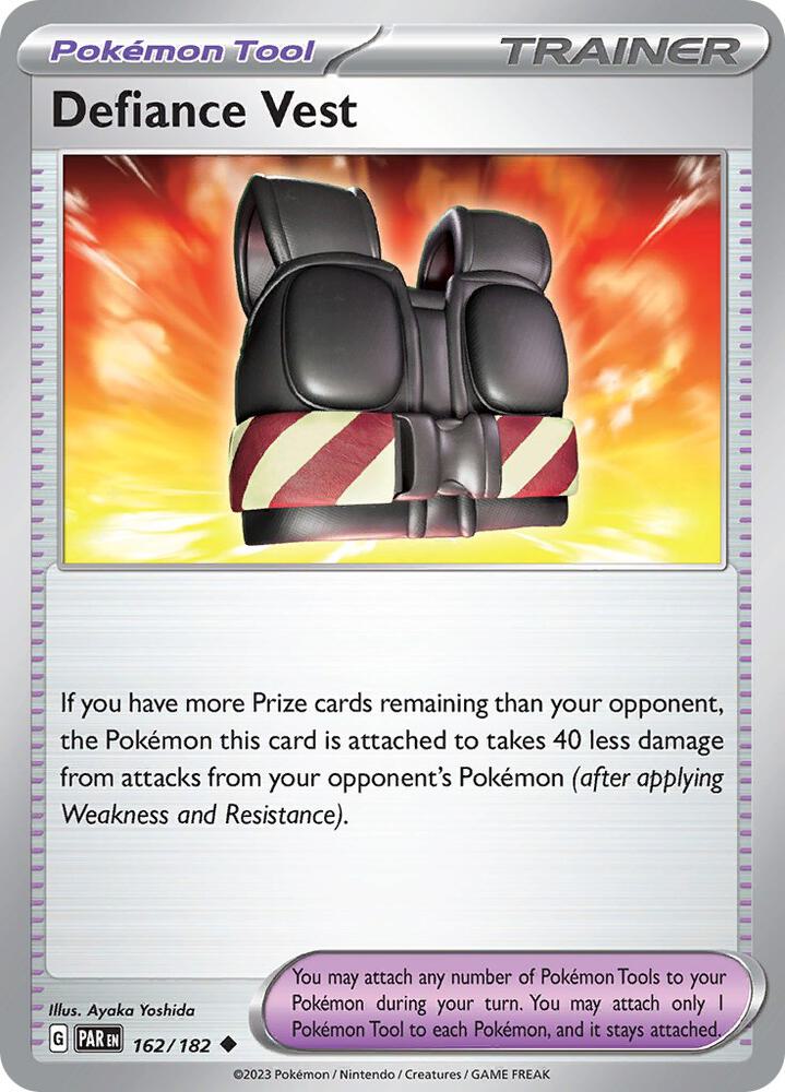 Defiance Vest 162/182 Reverse Holofoil, Paradox Rift Pokémon card