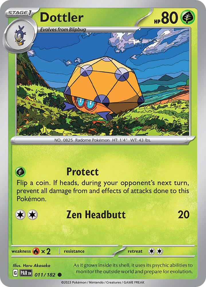 Dottler 011/182 Reverse Holofoil, Paradox Rift Pokémon card