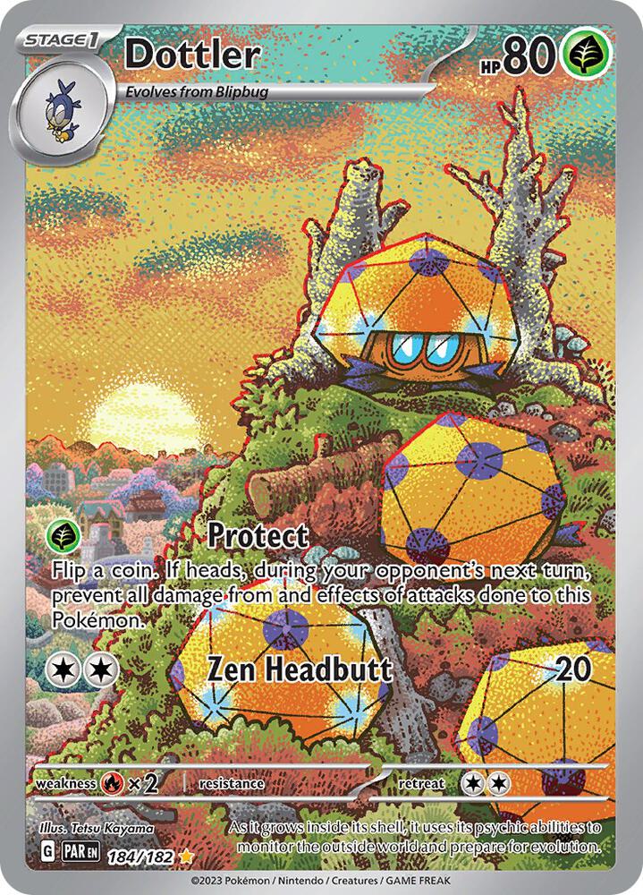 Dottler 184/182 Holofoil, Paradox Rift Pokémon card