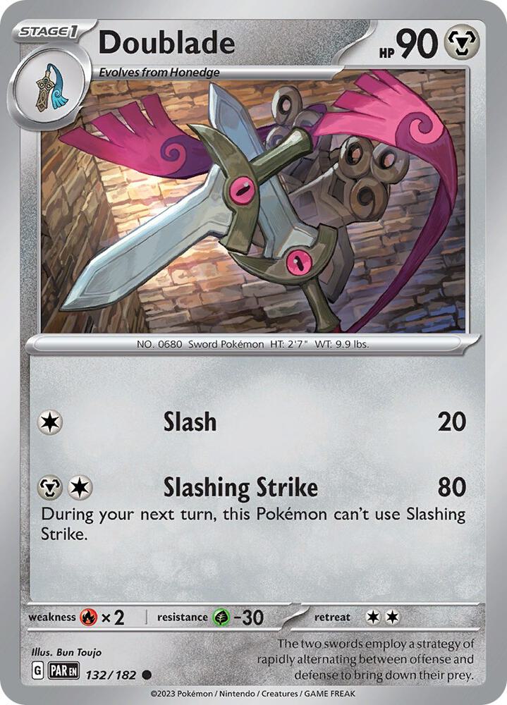 Doublade 132/182 Reverse Holofoil, Paradox Rift Pokémon card