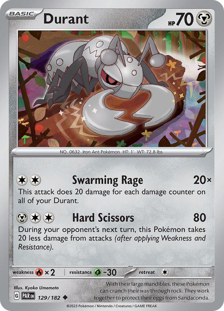 Durant 129/182, Paradox Rift Pokémon card