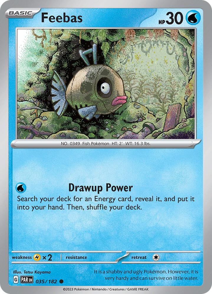 Feebas 035/182 Reverse Holofoil, Paradox Rift Pokémon card