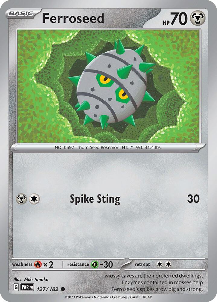 Ferroseed 127/182, Paradox Rift Pokémon card