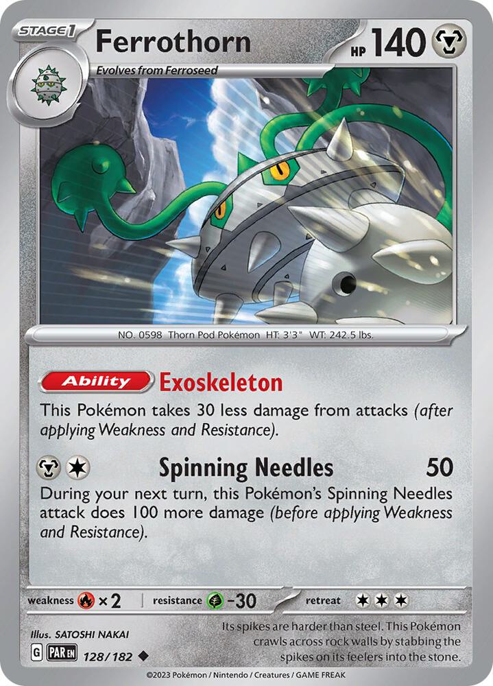 Ferrothorn 128/182, Paradox Rift Pokémon card