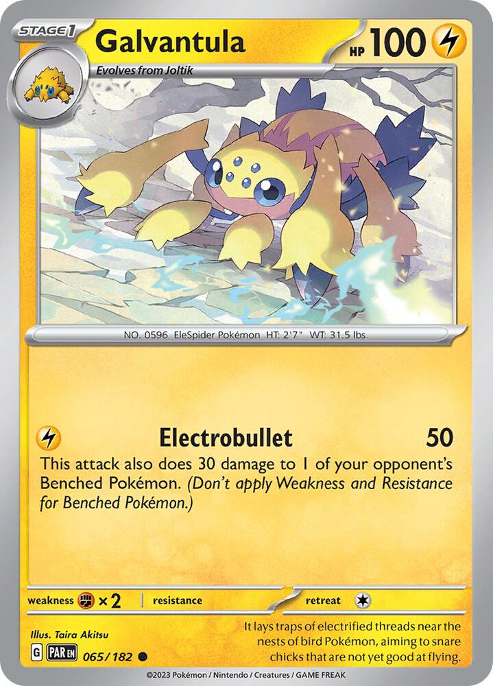 Galvantula 065/182, Paradox Rift Pokémon card
