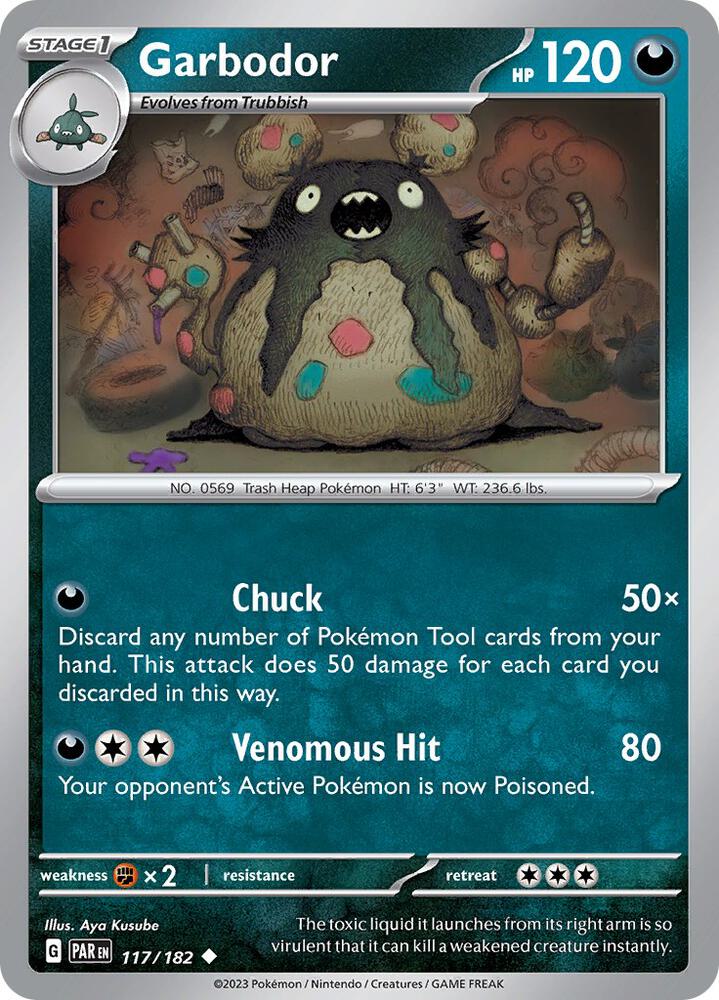 Garbodor 117/182, Paradox Rift Pokémon card