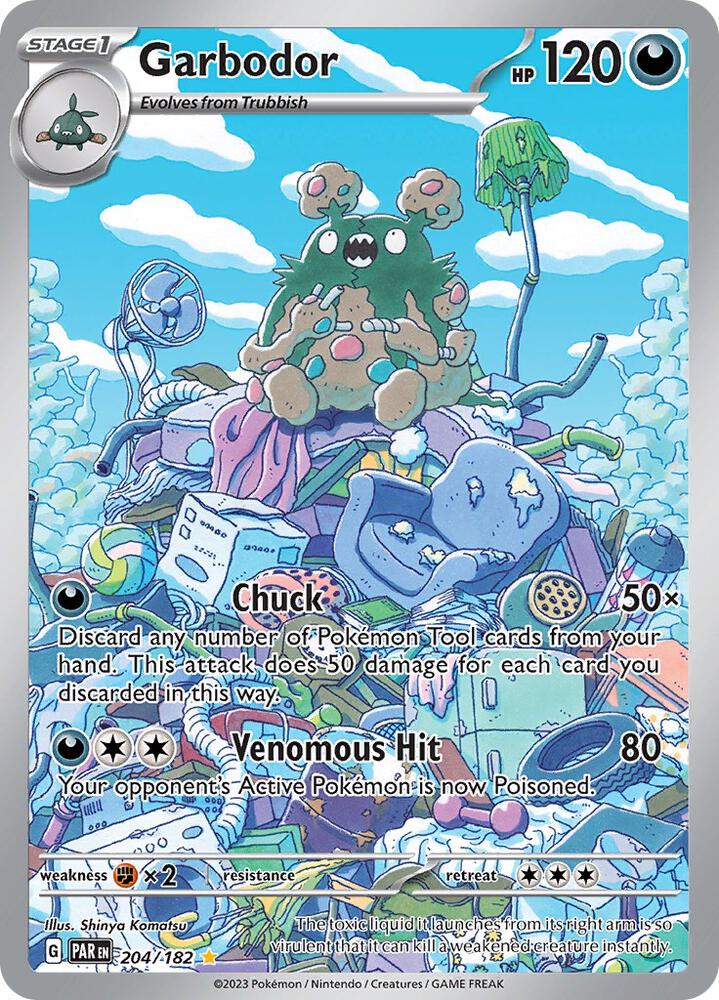Garbodor 204/182 Holofoil, Paradox Rift Pokémon card