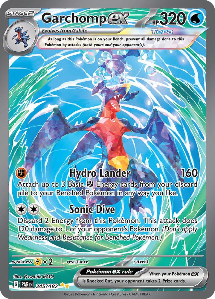 Garchomp ex 245/182 Holofoil, Paradox Rift Pokémon card