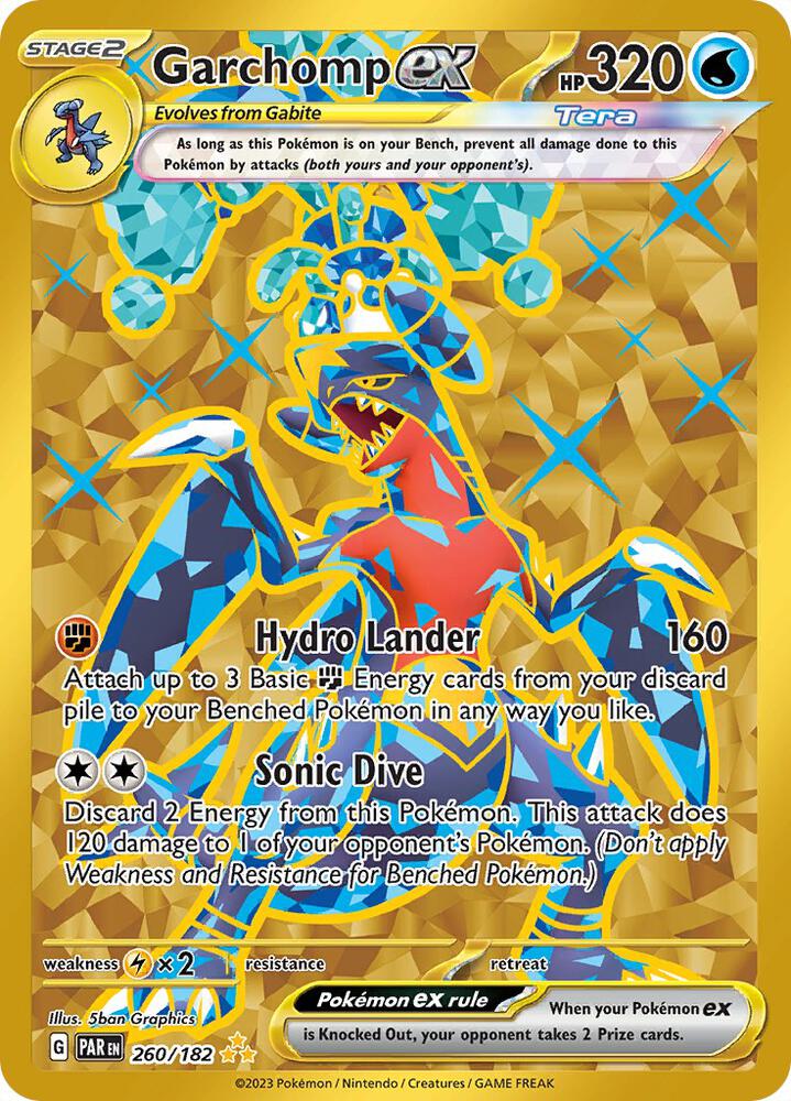 Garchomp ex 260/182 Holofoil, Paradox Rift Pokémon card