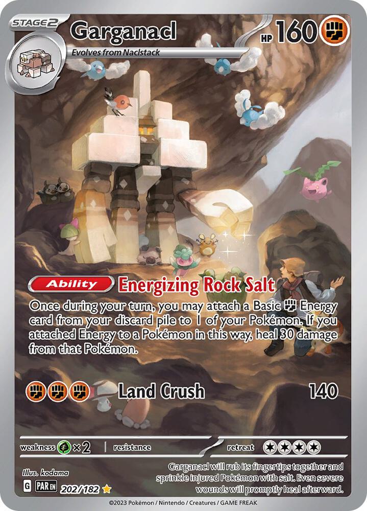 Garganacl 202/182 Holofoil, Paradox Rift Pokémon card