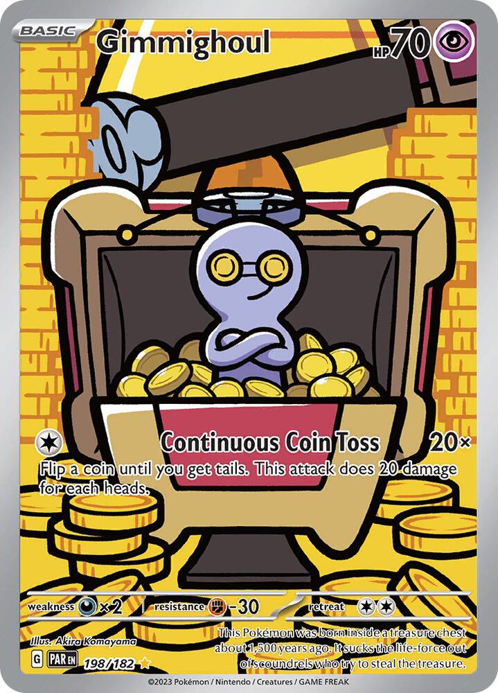 Gimmighoul 198/182 Holofoil, Paradox Rift Pokémon card